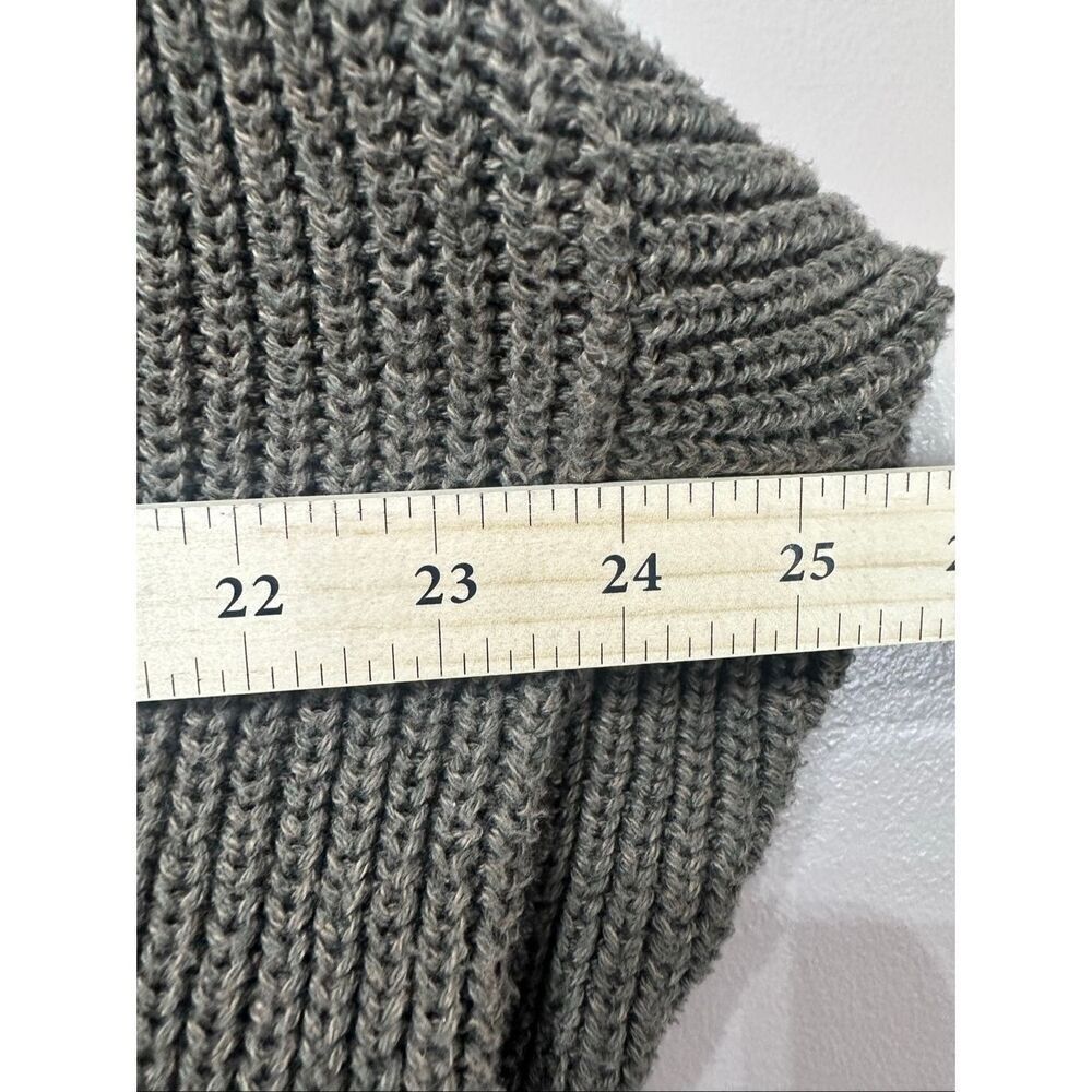 Vintage Eddie Bauer Army Green Cotton Knit Quarter Button Pullover Sweatshirt L - Picture 7 of 10